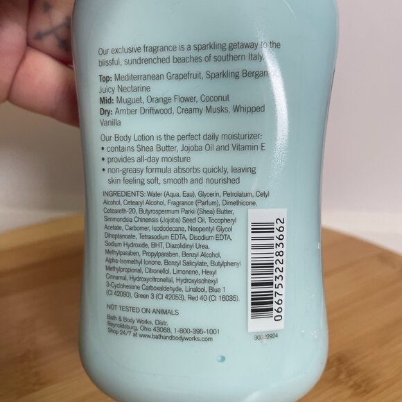 Bath & Body Works Capri Seaside Citrus Body Lotion 8 oz Shea Jojoba Butter - Picture 4 of 4